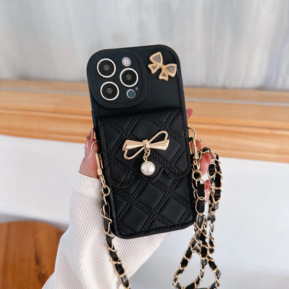 Pearl Bow Crossbody Case