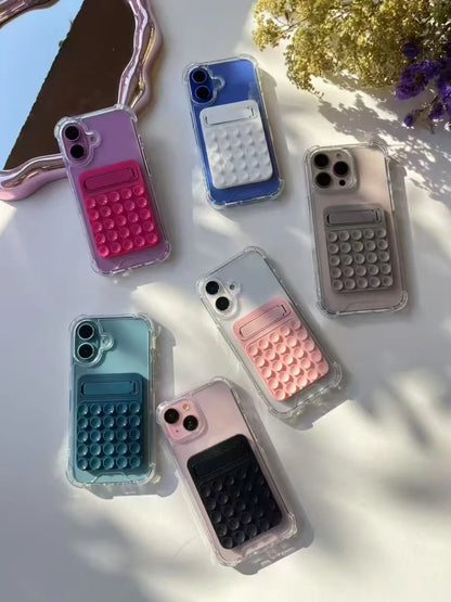 Silicone Suction Phone Holder Mat Multifunctional Suction Cup Wall Stand Metal Anti-Slip Hands-Free Case Mount Back Sticker