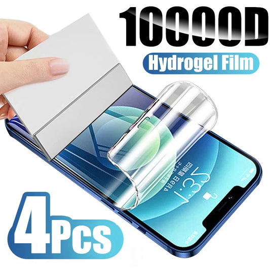 4Pcs Soft Hydrogel Film for iPhone 17 Pro Max 16 15 13 14 12 11 Air 16e Screen Protectors for iPhone 7 8 Plus 13 12 Mini XS XR X