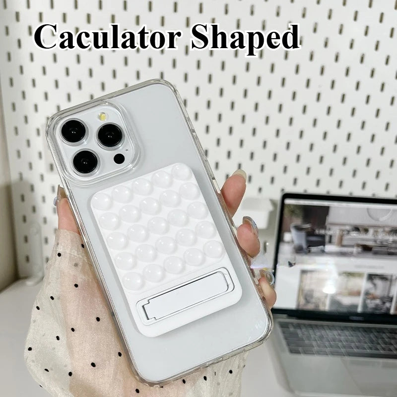 Silicone Suction Phone Holder Mat Multifunctional Suction Cup Wall Stand Metal Anti-Slip Hands-Free Case Mount Back Sticker
