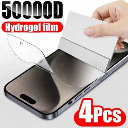4Pcs Soft Hydrogel Film for iPhone 17 Pro Max 16 15 13 14 12 11 Air 16e Screen Protectors for iPhone 7 8 Plus 13 12 Mini XS XR X