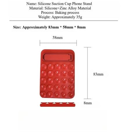Silicone Suction Phone Holder Mat Multifunctional Suction Cup Wall Stand Metal Anti-Slip Hands-Free Case Mount Back Sticker