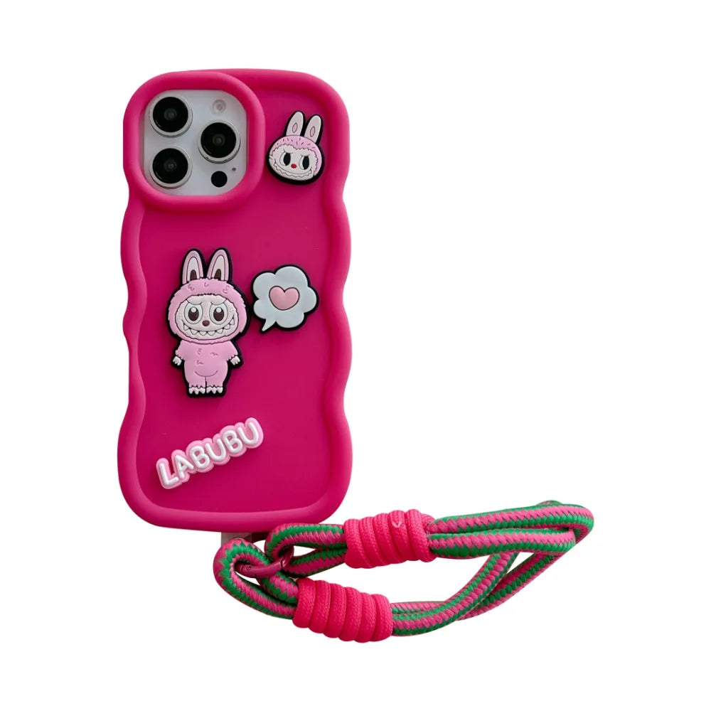 Labubu Cartoon Wrist Strap Case