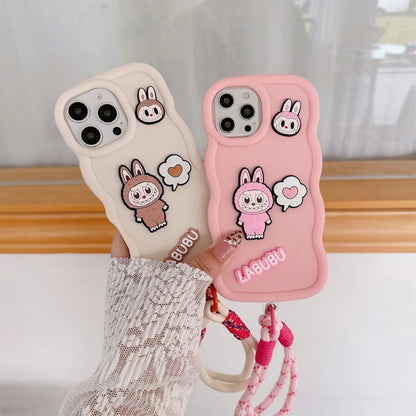Labubu Cartoon Wrist Strap Case