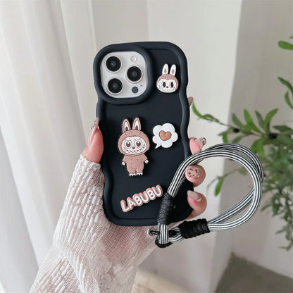 Labubu Cartoon Wrist Strap Case