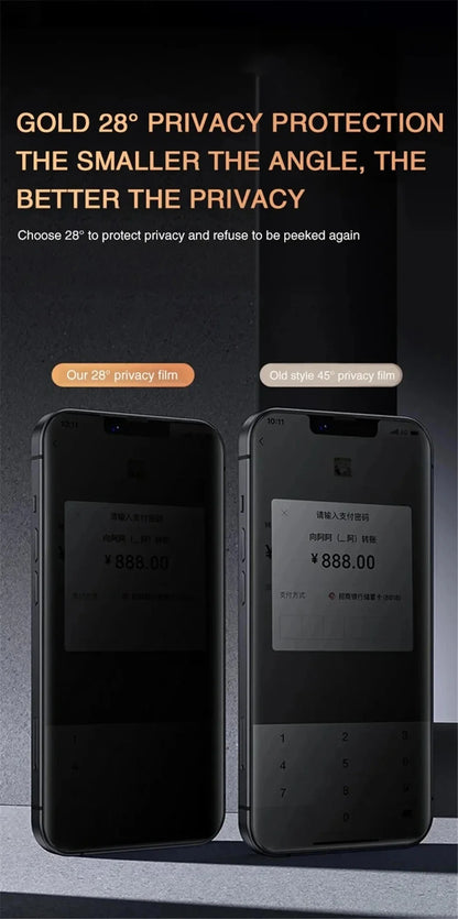 Privacy Screen Protector For iPhone 17 Pro Max Anti-Spy Glass For iPhone 16 15 14 13 12 11 Pro Max Privacy Film iPhone 17 Pro