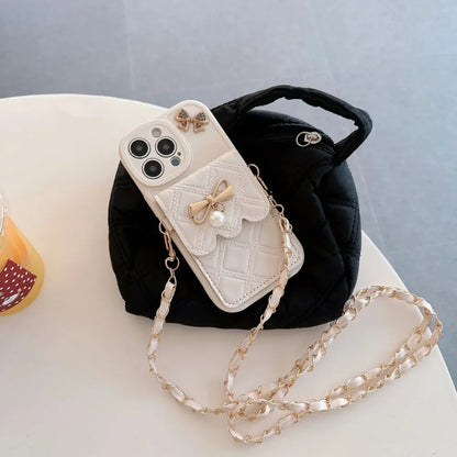 Pearl Bow Crossbody Case
