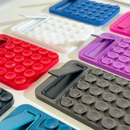 Silicone Suction Phone Holder Mat Multifunctional Suction Cup Wall Stand Metal Anti-Slip Hands-Free Case Mount Back Sticker