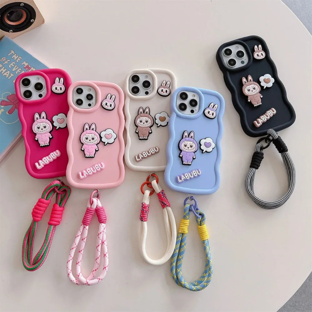 Labubu Cartoon Wrist Strap Case