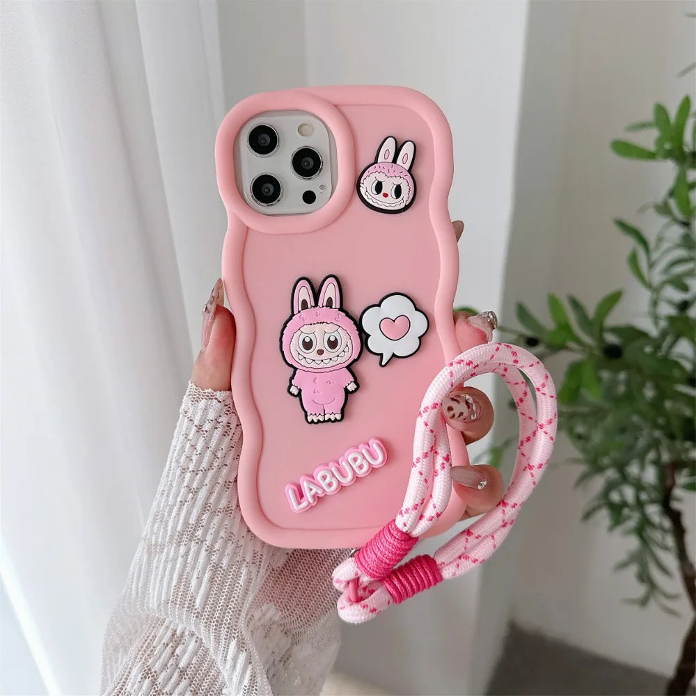 Labubu Cartoon Wrist Strap Case