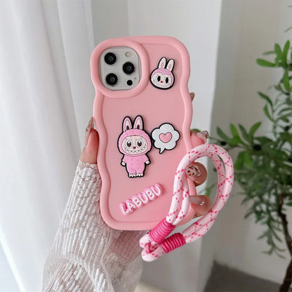 Labubu Cartoon Wrist Strap Case