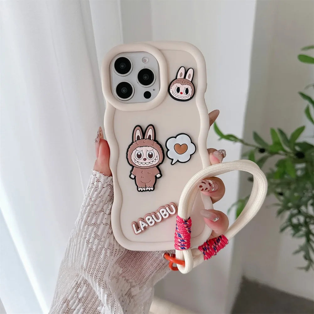 Labubu Cartoon Wrist Strap Case