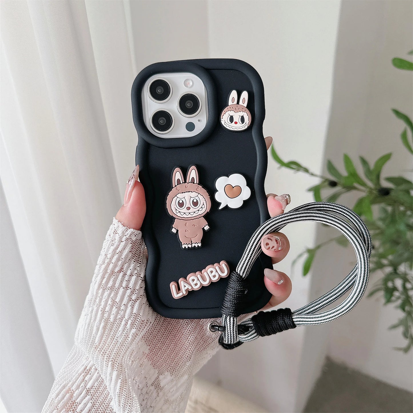 Labubu Cartoon Wrist Strap Case