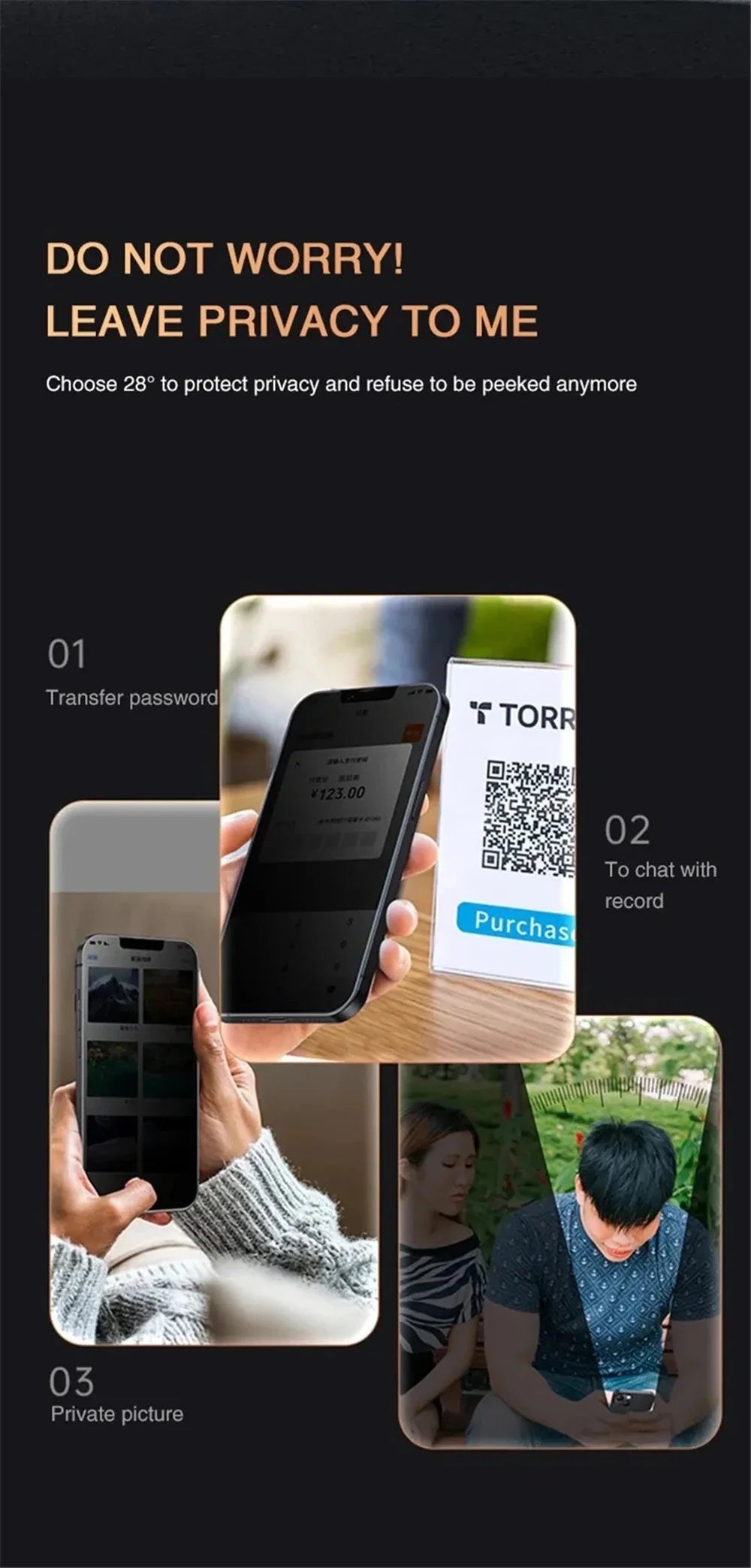 Privacy Screen Protector For iPhone 17 Pro Max Anti-Spy Glass For iPhone 16 15 14 13 12 11 Pro Max Privacy Film iPhone 17 Pro