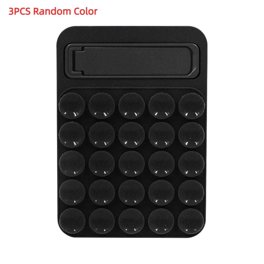 Silicone Suction Phone Holder Mat Multifunctional Suction Cup Wall Stand Metal Anti-Slip Hands-Free Case Mount Back Sticker