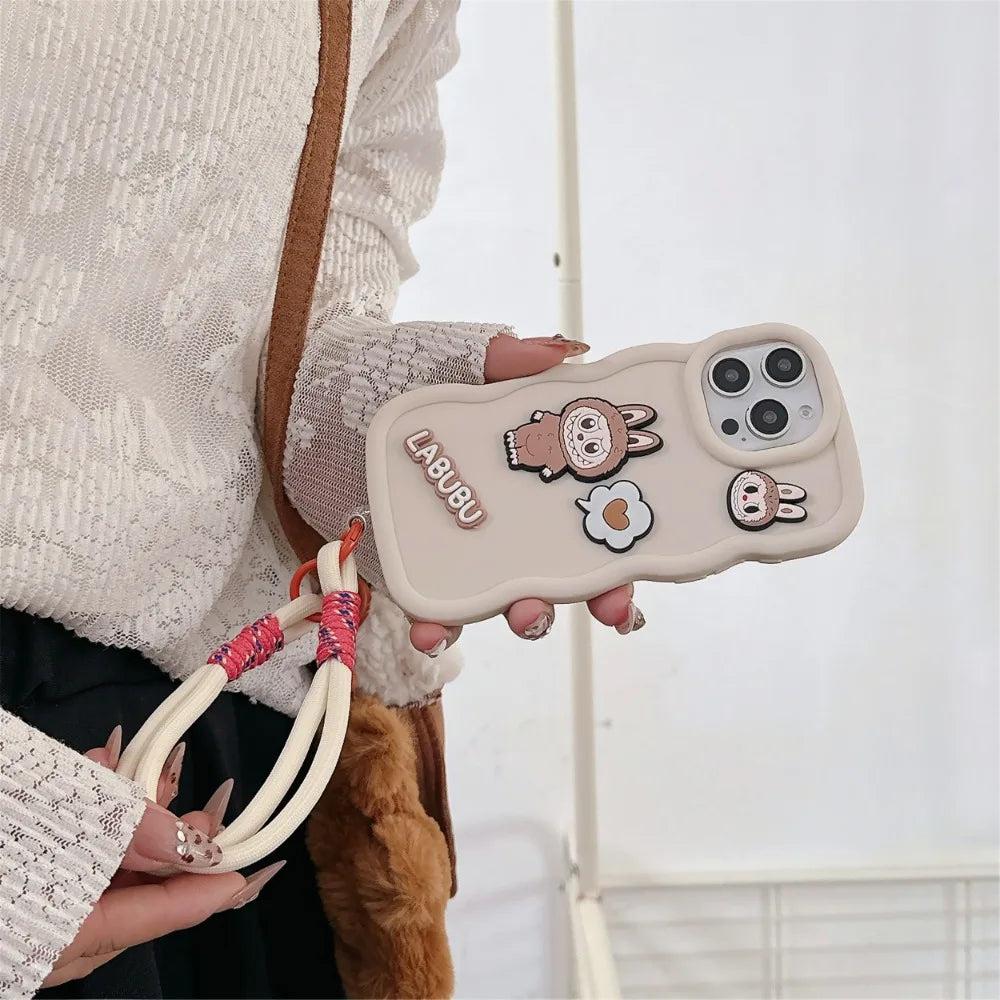 Labubu Cartoon Wrist Strap Case