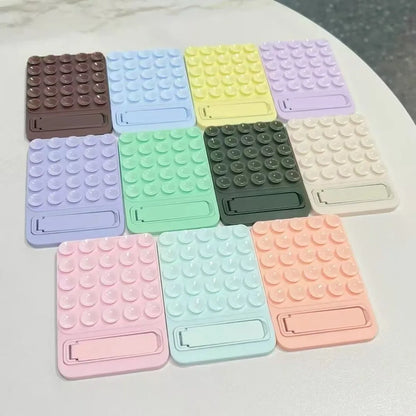 Silicone Suction Phone Holder Mat Multifunctional Suction Cup Wall Stand Metal Anti-Slip Hands-Free Case Mount Back Sticker