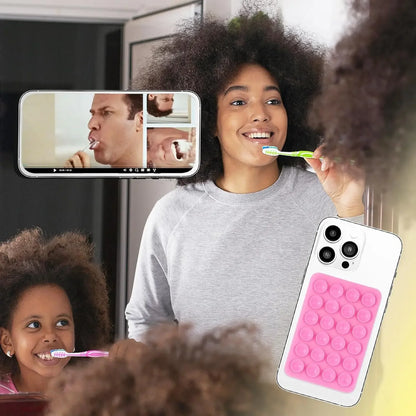 Back Sticker Suction Cup Mobile Phone Holder Silicone Cup Mat Smartphone Wall Stand for Glass Ceramic Tiles Smooth Walls